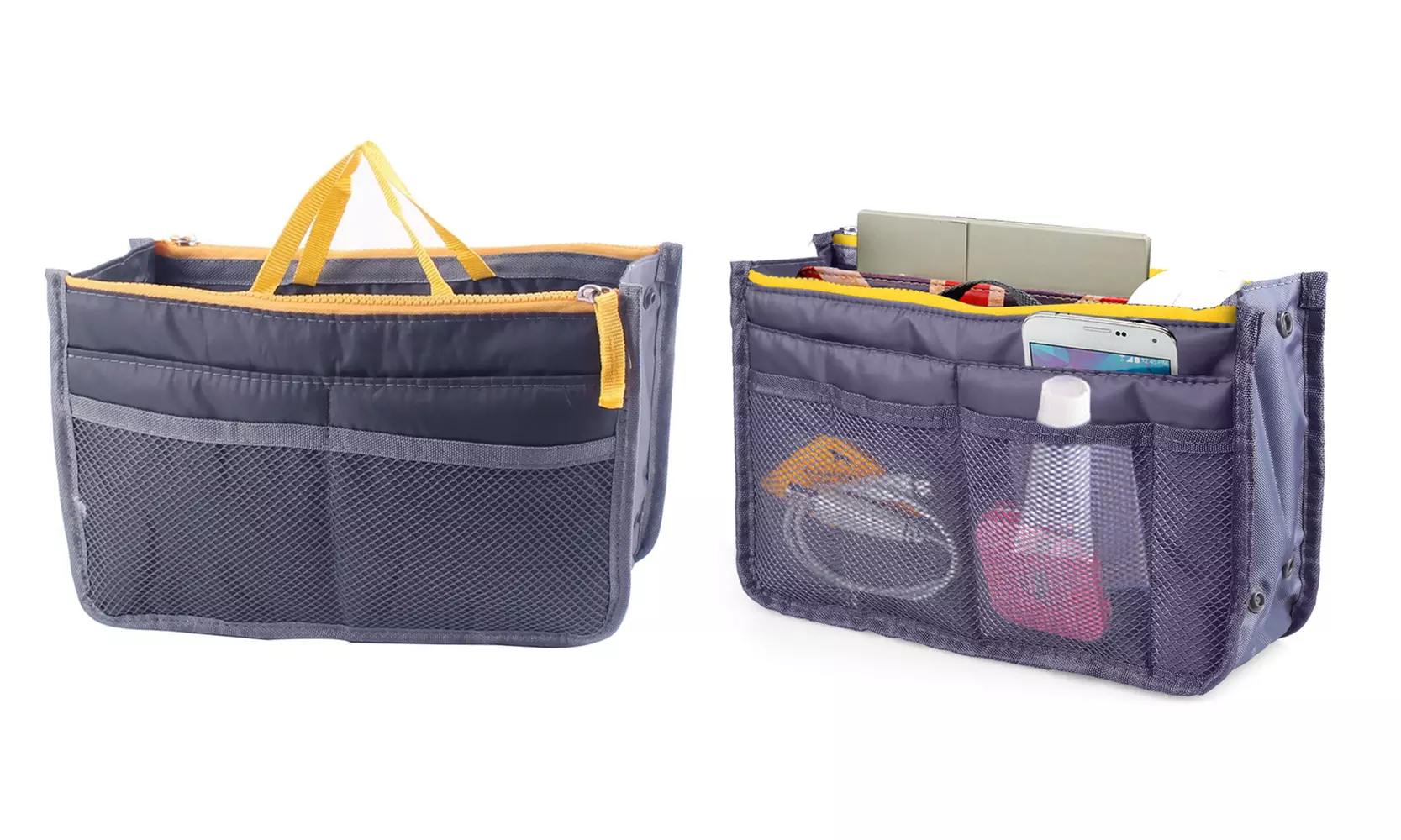 2-Pack:Women's Travel Tote Handbag / Purse Insert Cosmetic Organizer