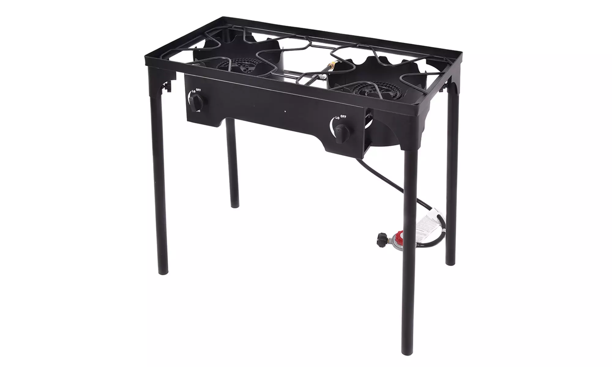 Standing Double Burner Gas Propane Cooker Outdoor Stove BBQ Grill - Primary Image