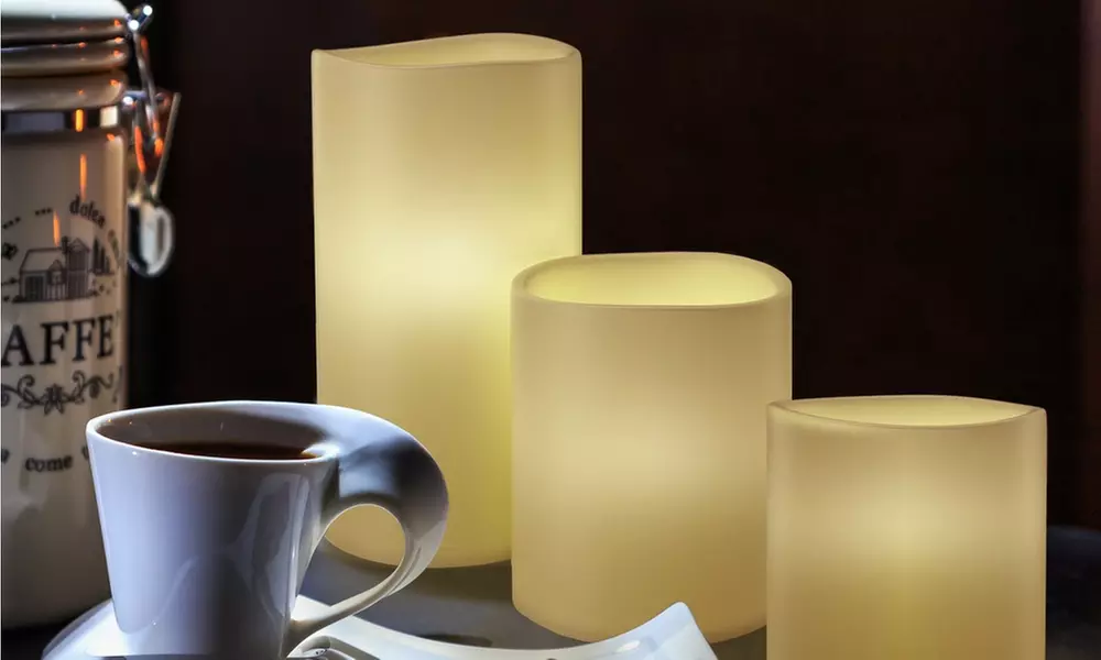 Flameless LED 3 Piece Candle Set Remote Controlled - Primary Image