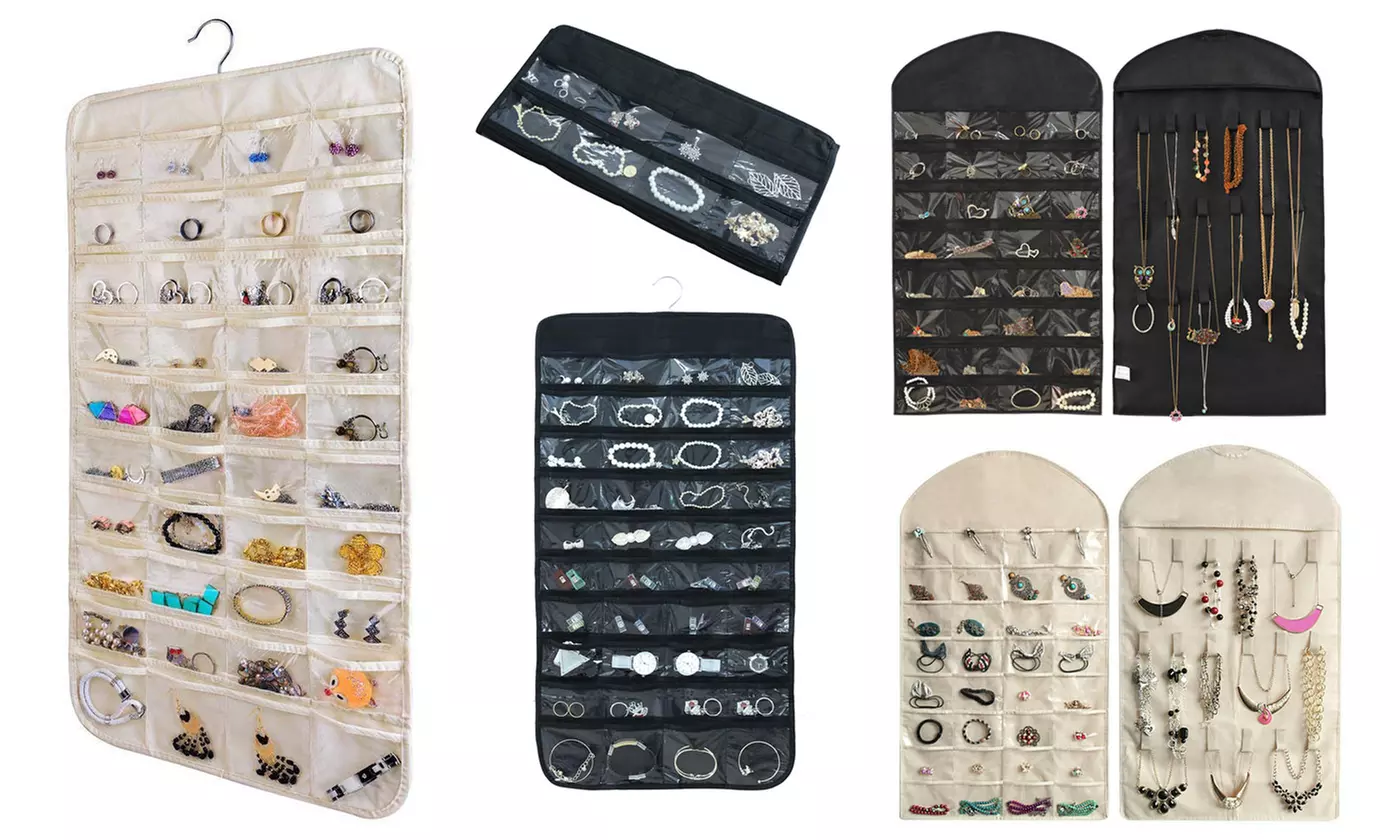 Jewelry Earrings Brooch Closet Hanging Storage Organizer Bag - Primary Image