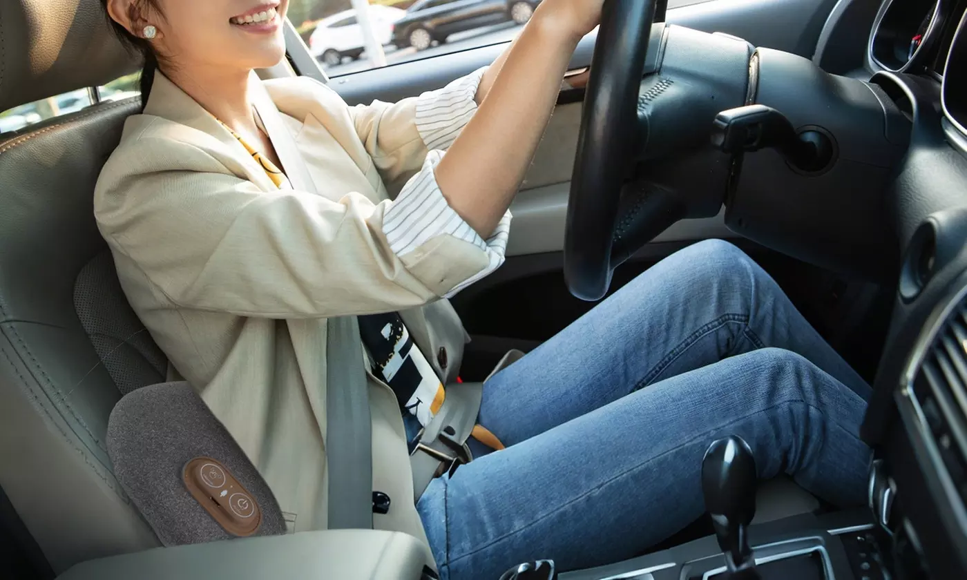 Massage Heated Neck & Lumbar Support Pillow Set