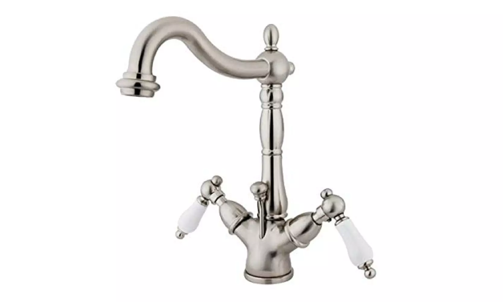 Kingston Brass KS1438PL Classic Mono Deck Mount Lavatory Faucet - Satin Nickel - Primary Image