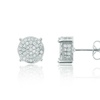Image 7: Certified Jewelry Men's 14K Gold and Sterling Silver Square Lab Diamond Earrings