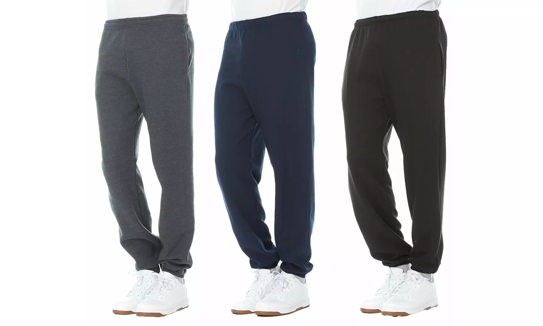 Yacht & Smith 3 Pack Mens Jogger Bulk Sweatpants, Comfy Lounge Joggers for Men - Primary Image