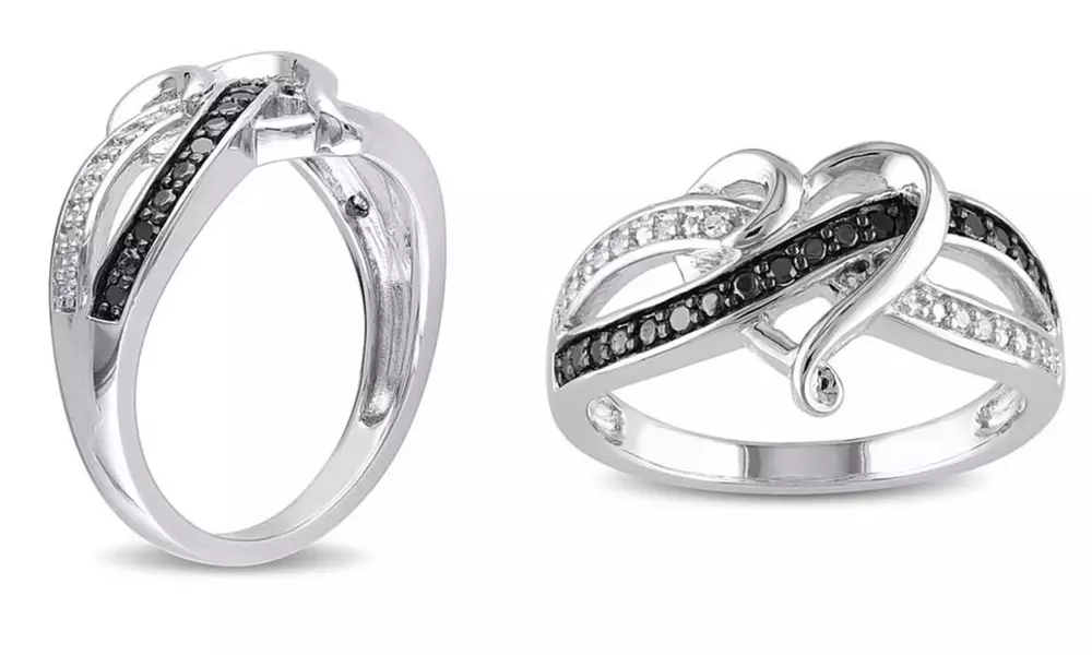  Black And White Infinity Heart Ring By Mina Bloom - Primary Image