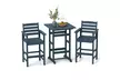 Costway 3-Piece Patio HDPE Bar Set Armchairs with Square High-Top Table Footrest - Second Medium