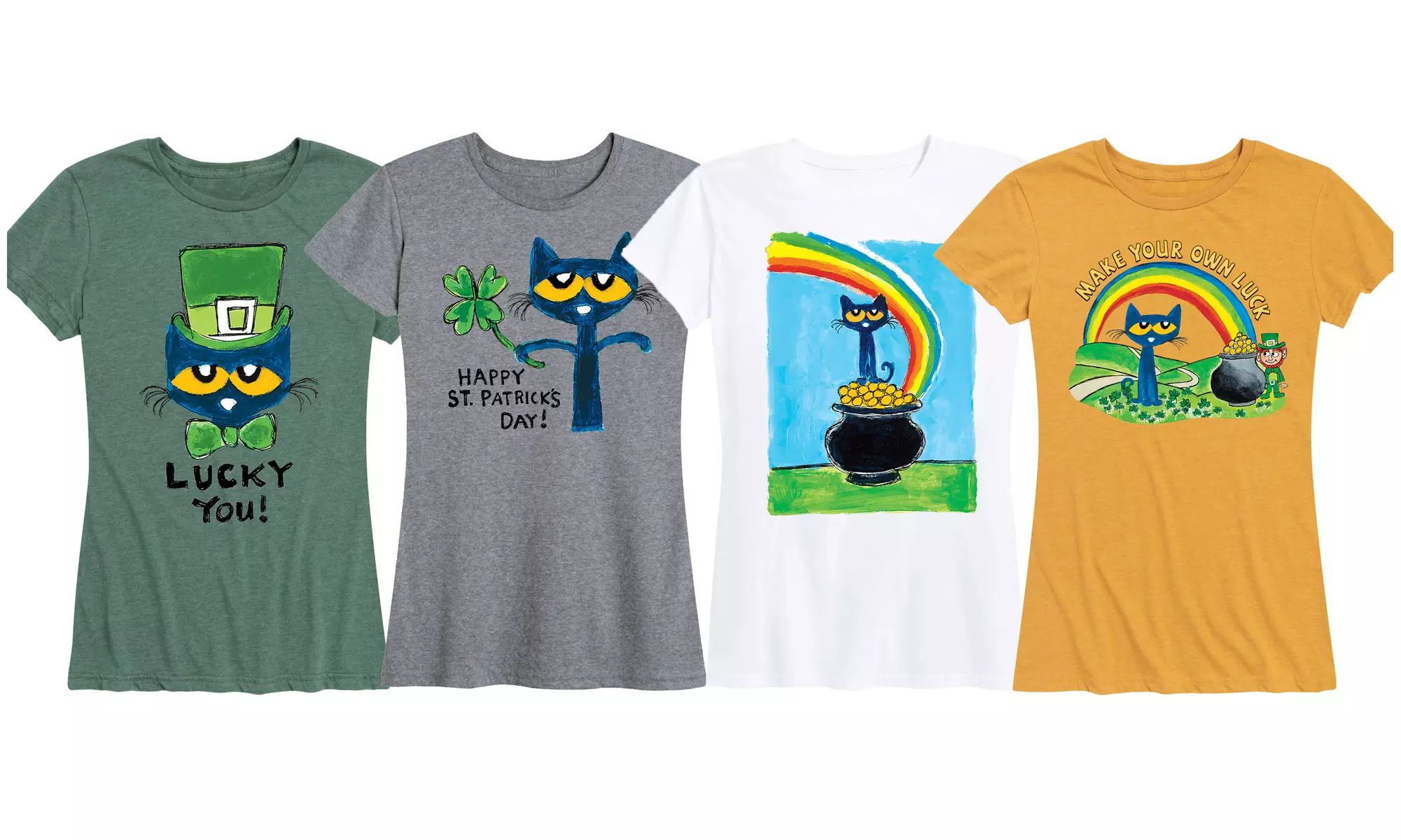 Pete The Cat St. Patrick's Day Women's Tees Available In Plus Sizes - Primary Image