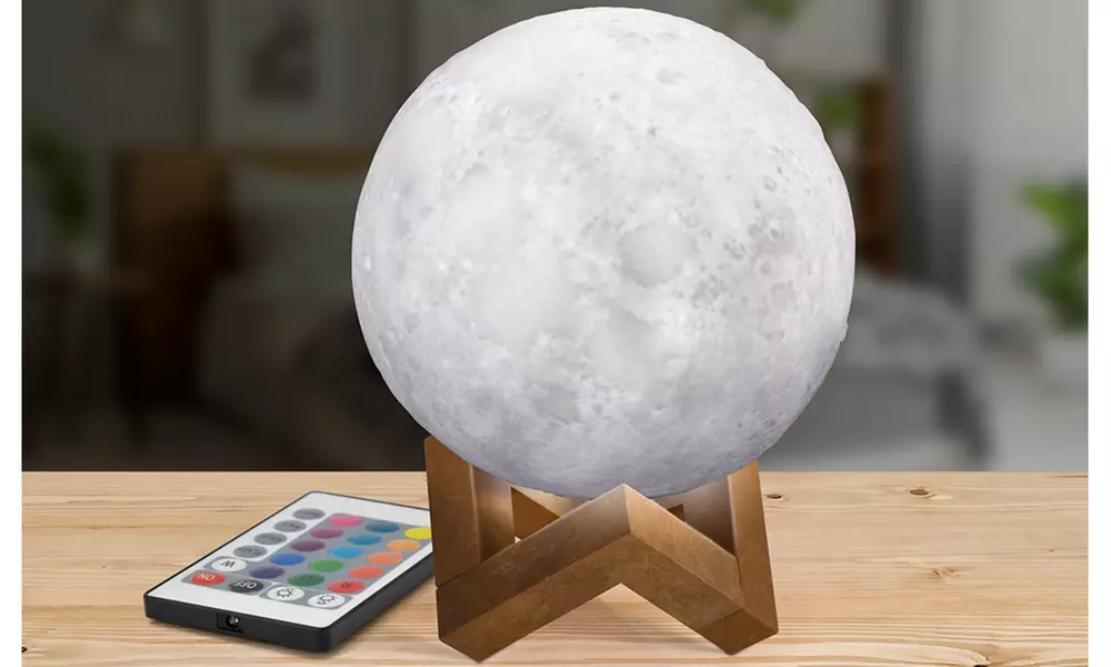 3D Light-Up & Rechargeable Moon Lamp with Remote Control - Primary Image