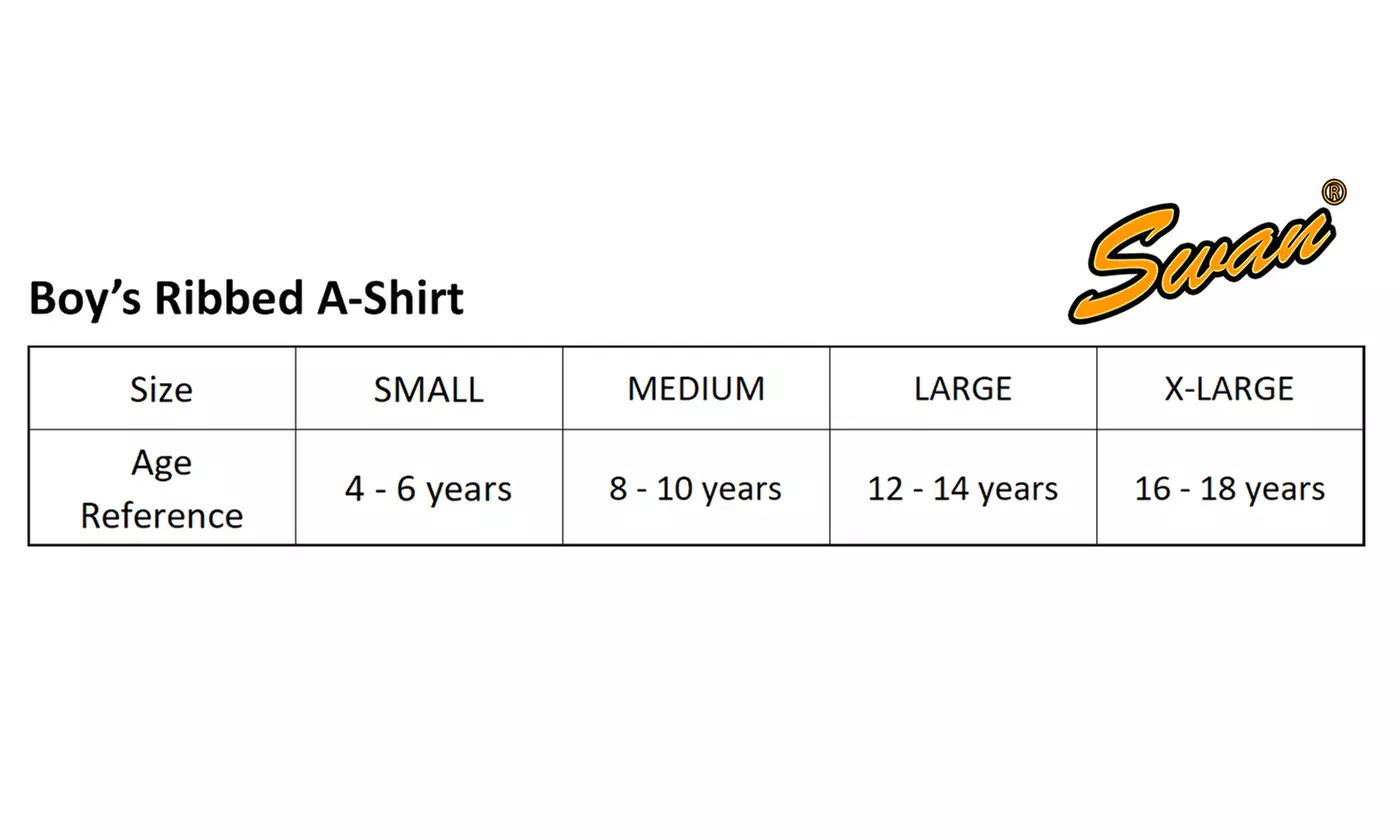 Swan Boy's Ribbed A-shirt (6-Pack)