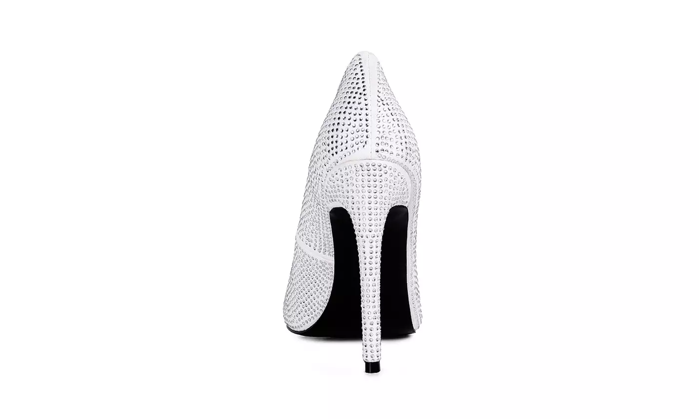 London Rag Alter Ego Heatseal Court Embellished Stiletto Heels