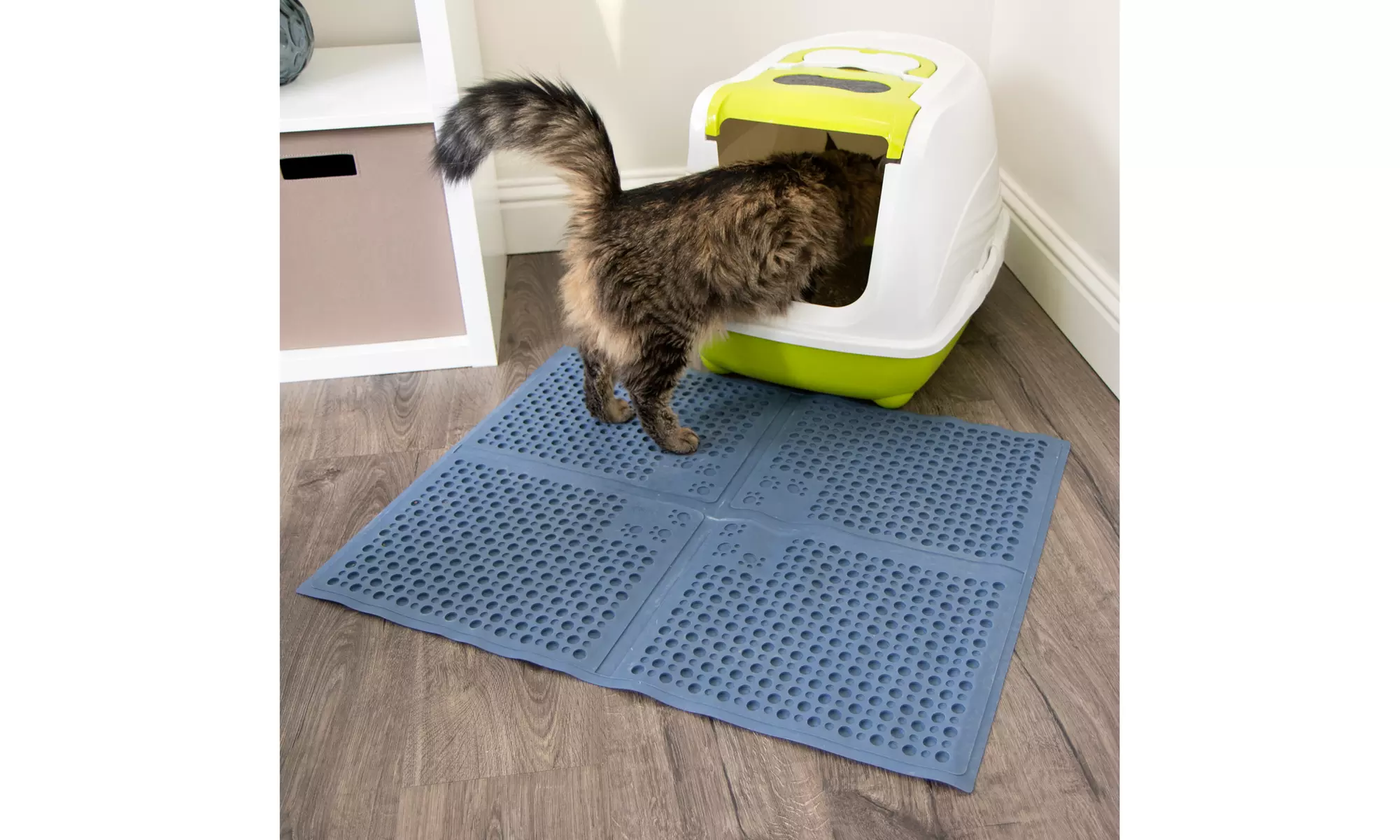 Petlinks Purr-fect Paws Multipurpose Rubber Litter Mat for Cats & Kittens