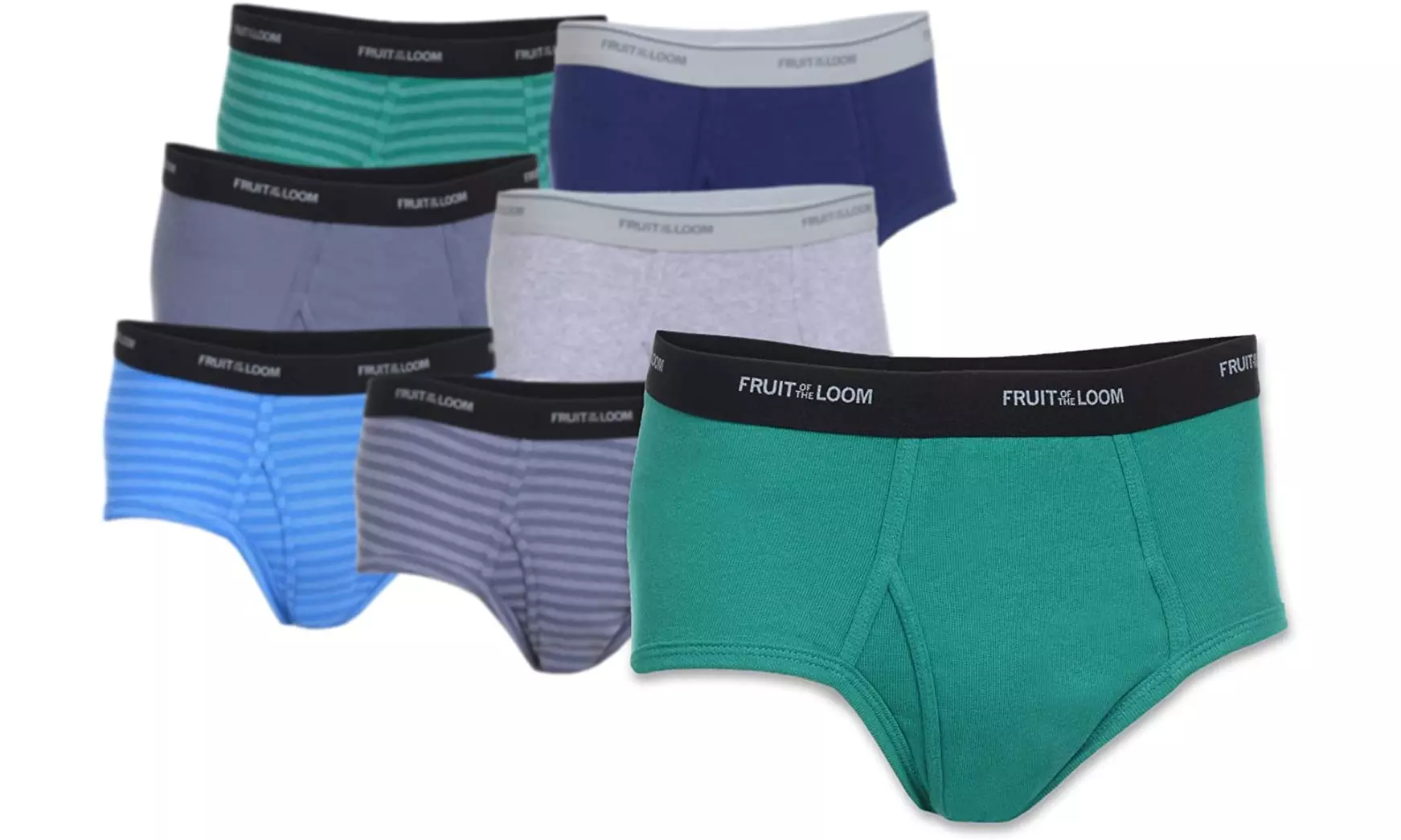 Fruit of the Loom Men's Fashion Briefs Mid-Rise 12-Pack Random Colors S-3X