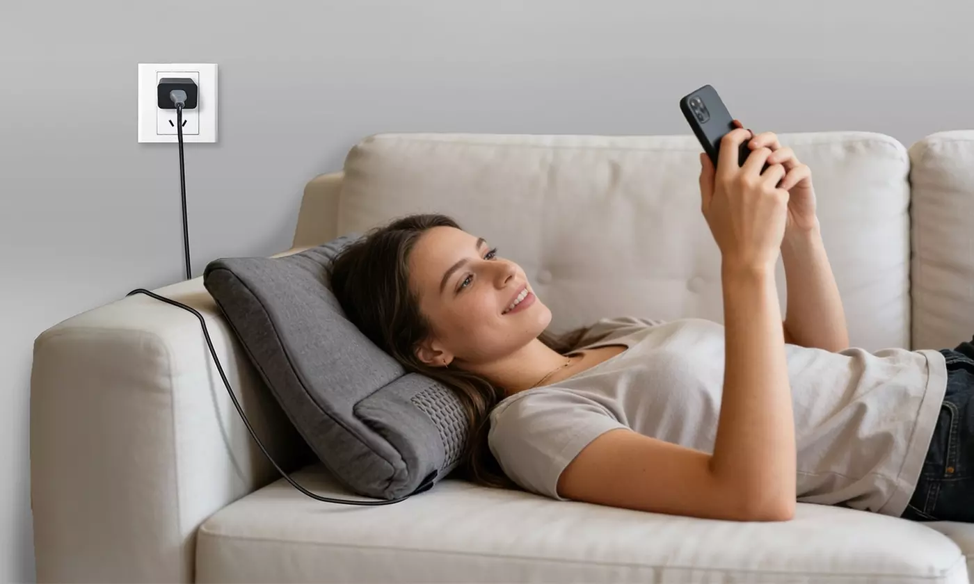 Massage Heated Neck & Lumbar Support Pillow Set