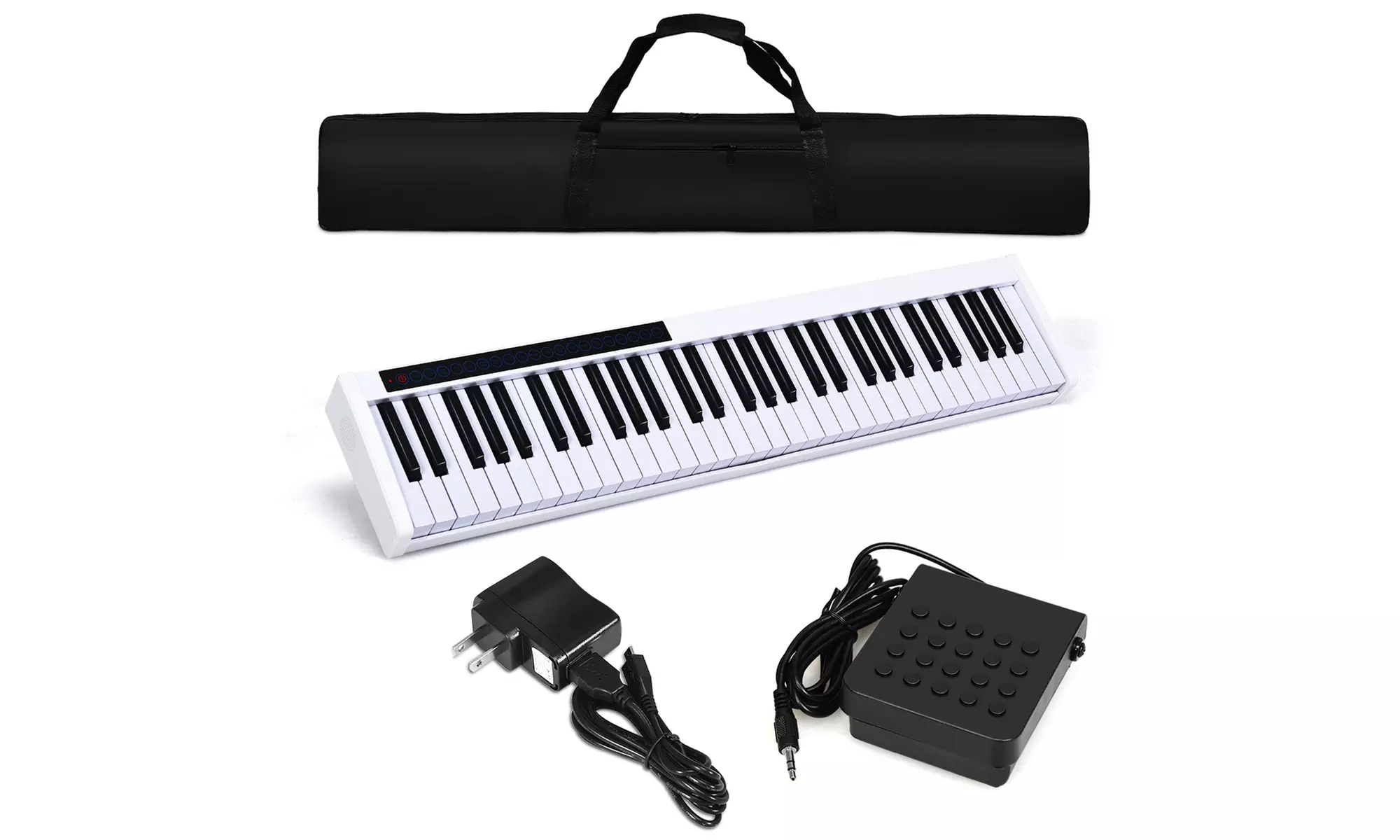 61 Key Digital Piano Portable MIDI Keyboard Weighted Key w/Pedal - Primary Image