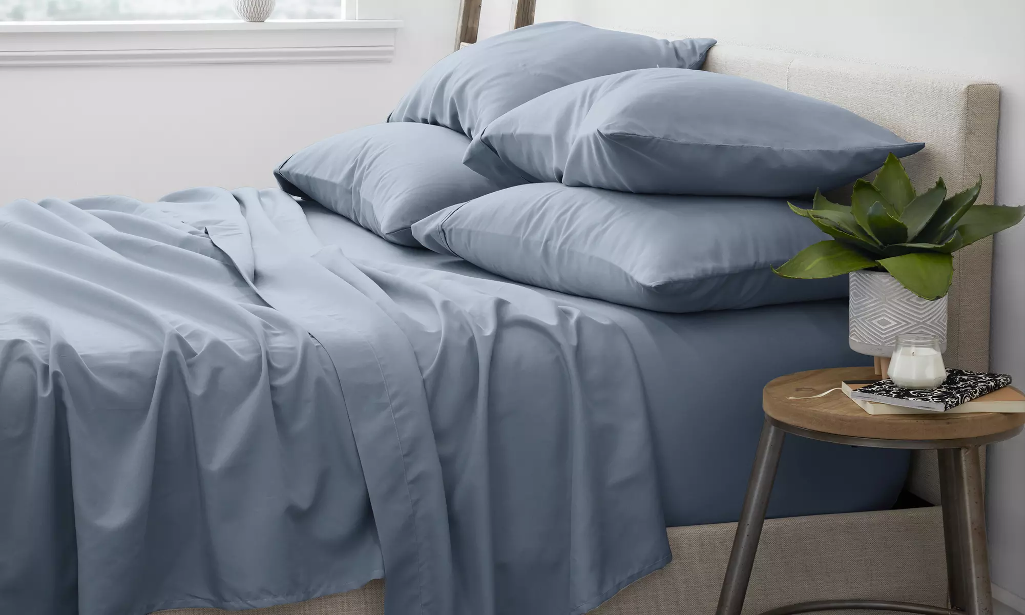 Home Collection Spring Colors Luxury 6 Piece Solid Bed Sheets Set - Primary Image