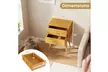 Mid Century Modern 2 Drawers Nightstand Natural Sofa Side End Table  - Second Medium