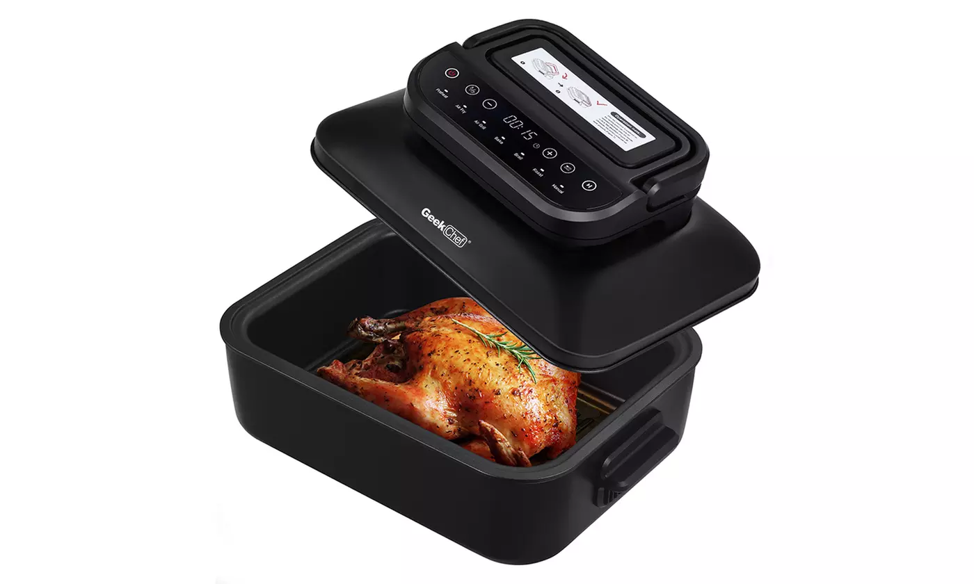 Stainless Indoor Grill With Air Fryer Oven, 1500W Multi-fonction Smart Settings - Second Medium