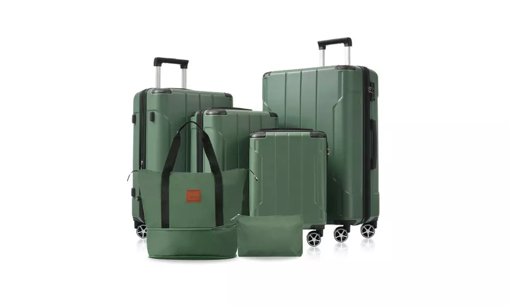 4-Piece Expandable Spinner Luggage Set with TSA Locks and Packing Cubes