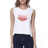 Image 1: 365 Printing Hello Summer Watermelon Womens White Graphic Crop Shirt For Summer