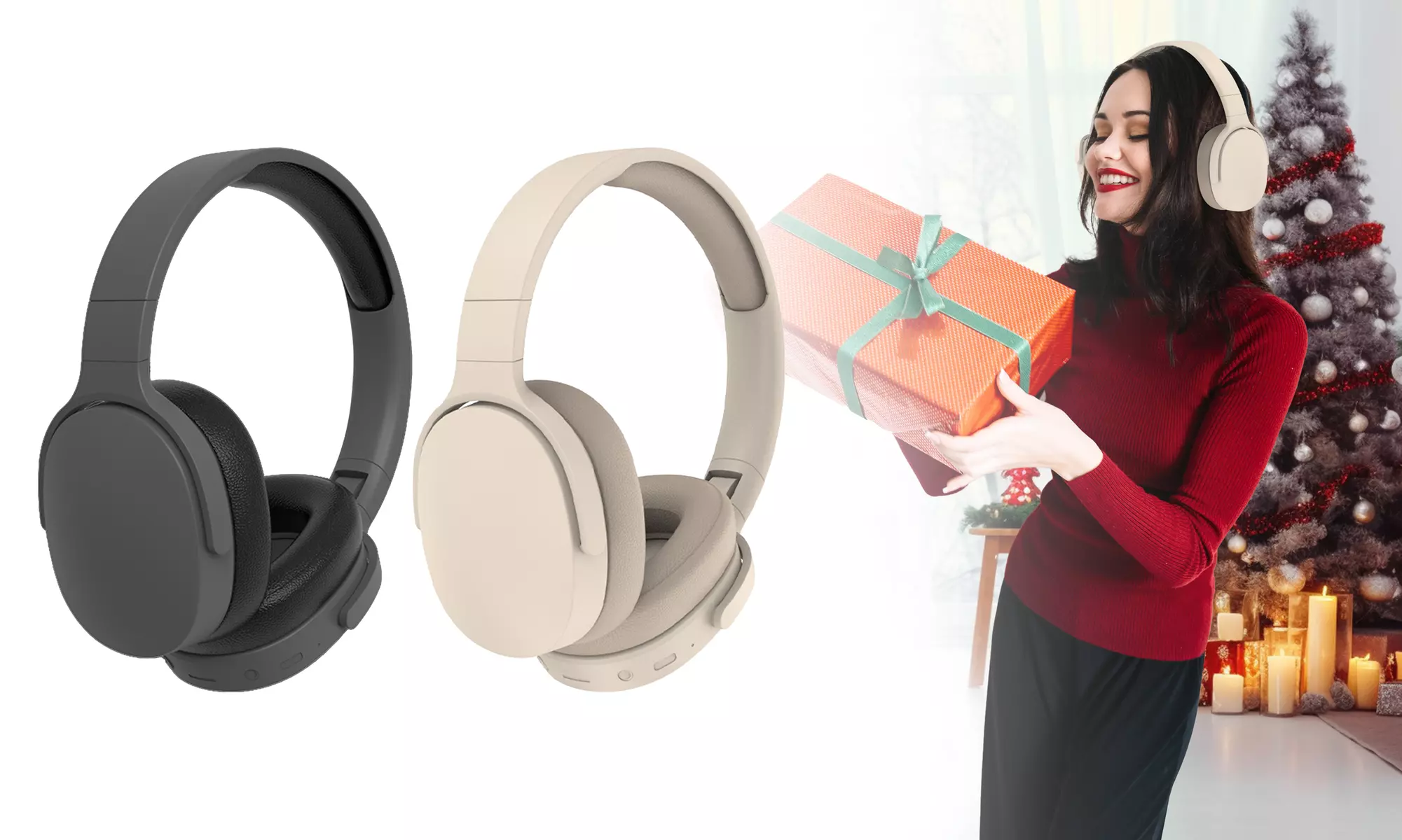 Wireless Bluetooth Headphones Over-Ear Deep Bass Foldable Headset - Primary Image