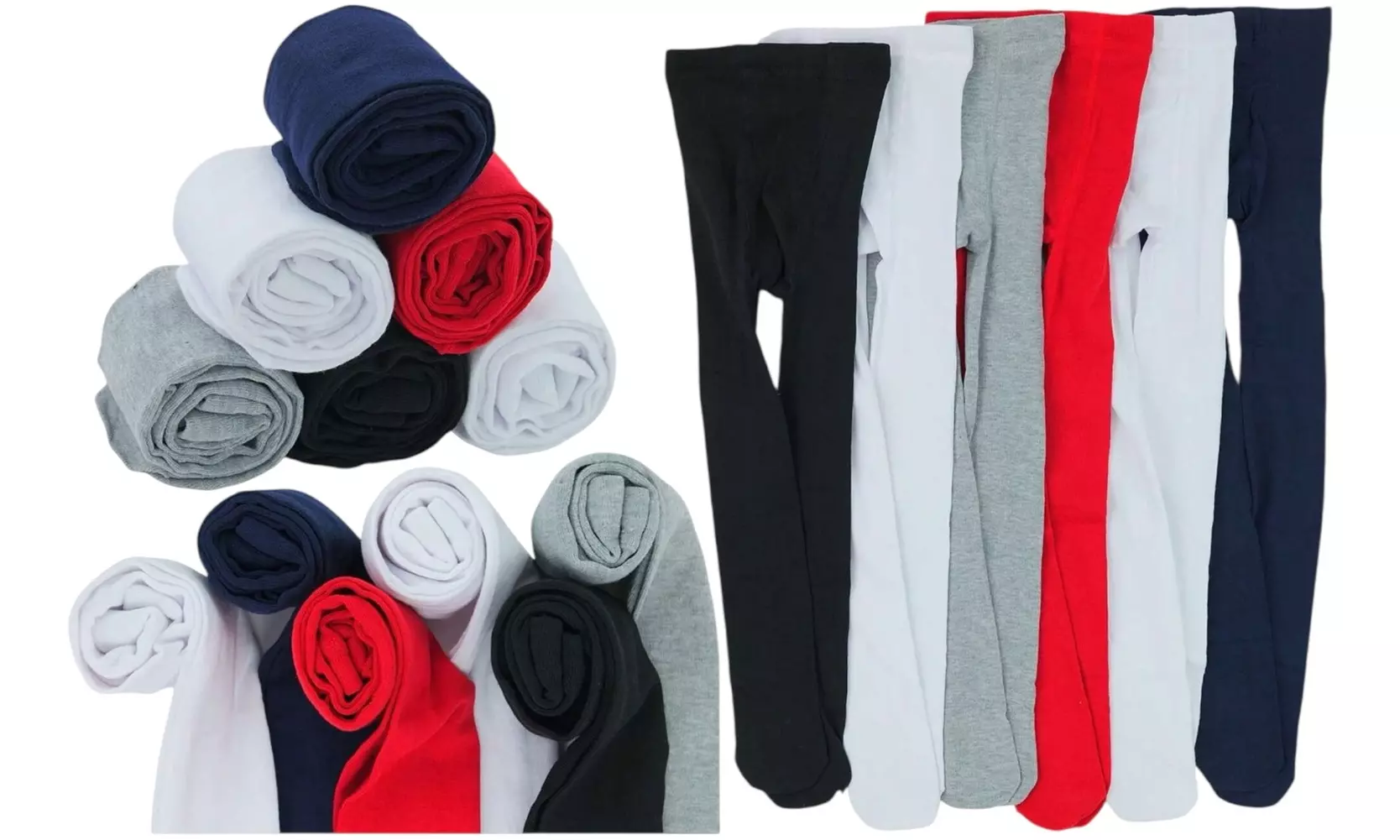 ToBeInStyle Pack of Six Kids' Classic Pull-On Assorted Warm Winter Tights