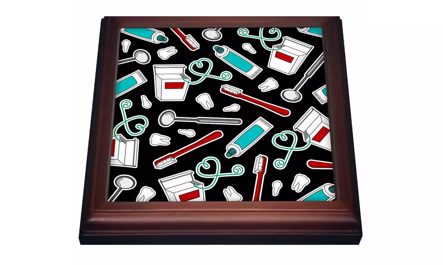  Trivet with TileCute Dentist Dental Hygienist Print Black - Primary Image