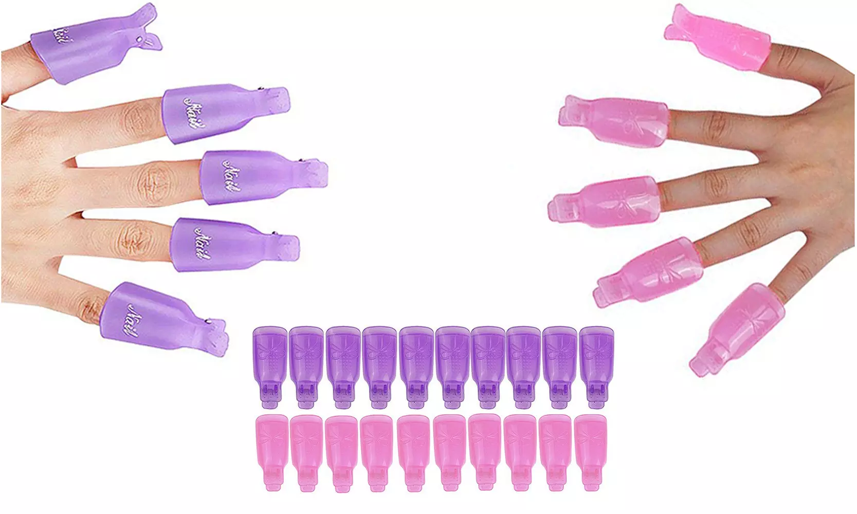 Pro Plastic Acrylic Nail Soak Off Cap Clip Uv Gel Polish Remover Set (10-Piece) - Primary Image