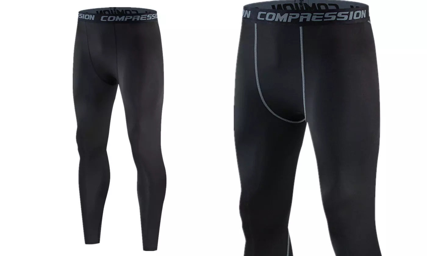 2 Pack Mens Compression Pants Running Tights Workout Leggings