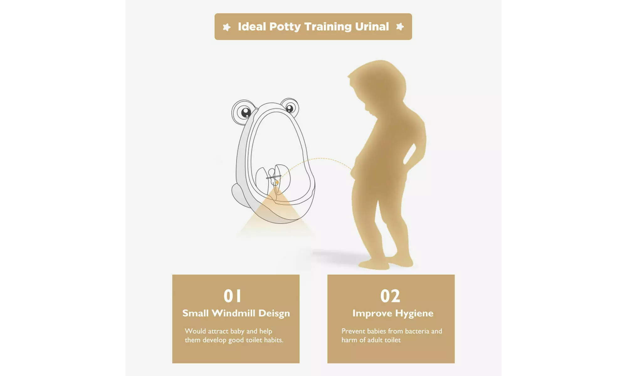 Costway Cute Frog Potty Training Urinal for Boys with Funny Aiming Target - Second Medium
