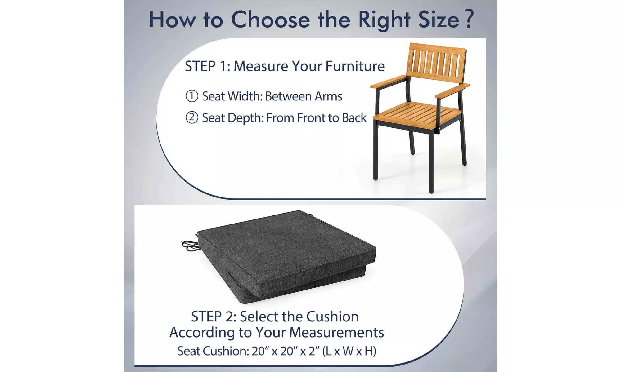 2, 4 or 6 Costway Outdoor Chair Cushions with Fade-Resistant Fabric