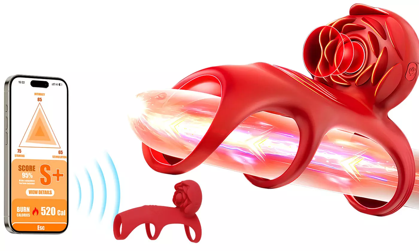 APP Remote Control Vibrating C-Ring Rose Clitoral G Spot Vibrator - Primary Image