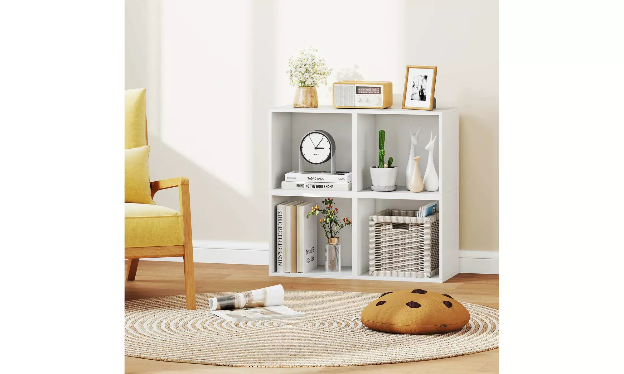 Costway Cube Storage Organizer Stackable Open Book Shelf for Small Space Storage