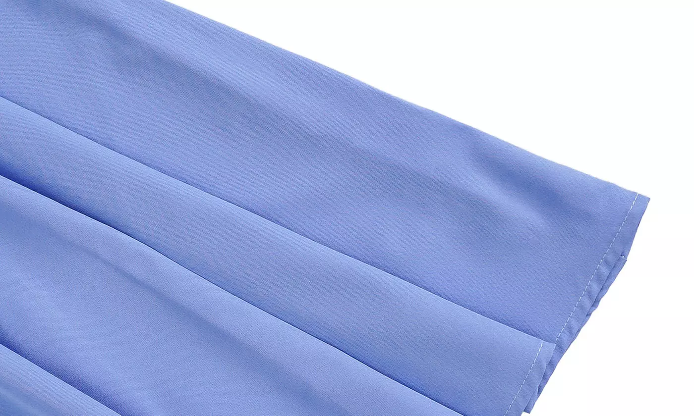 Bow-Front Maternity Dress Puff Sleeves Flowy A-Line Skirt Baby Shower Dress