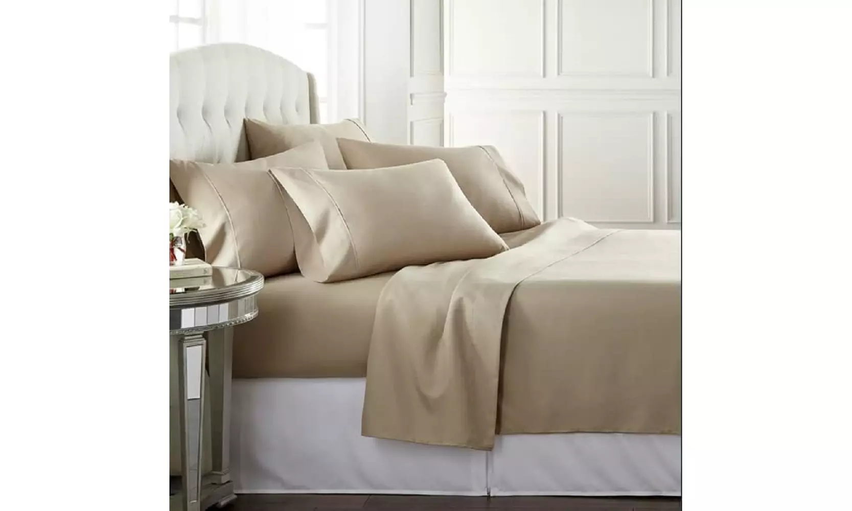 4-Piece 100% Cotton/1000 Thread Count Deep Pocket Luxury Sheets