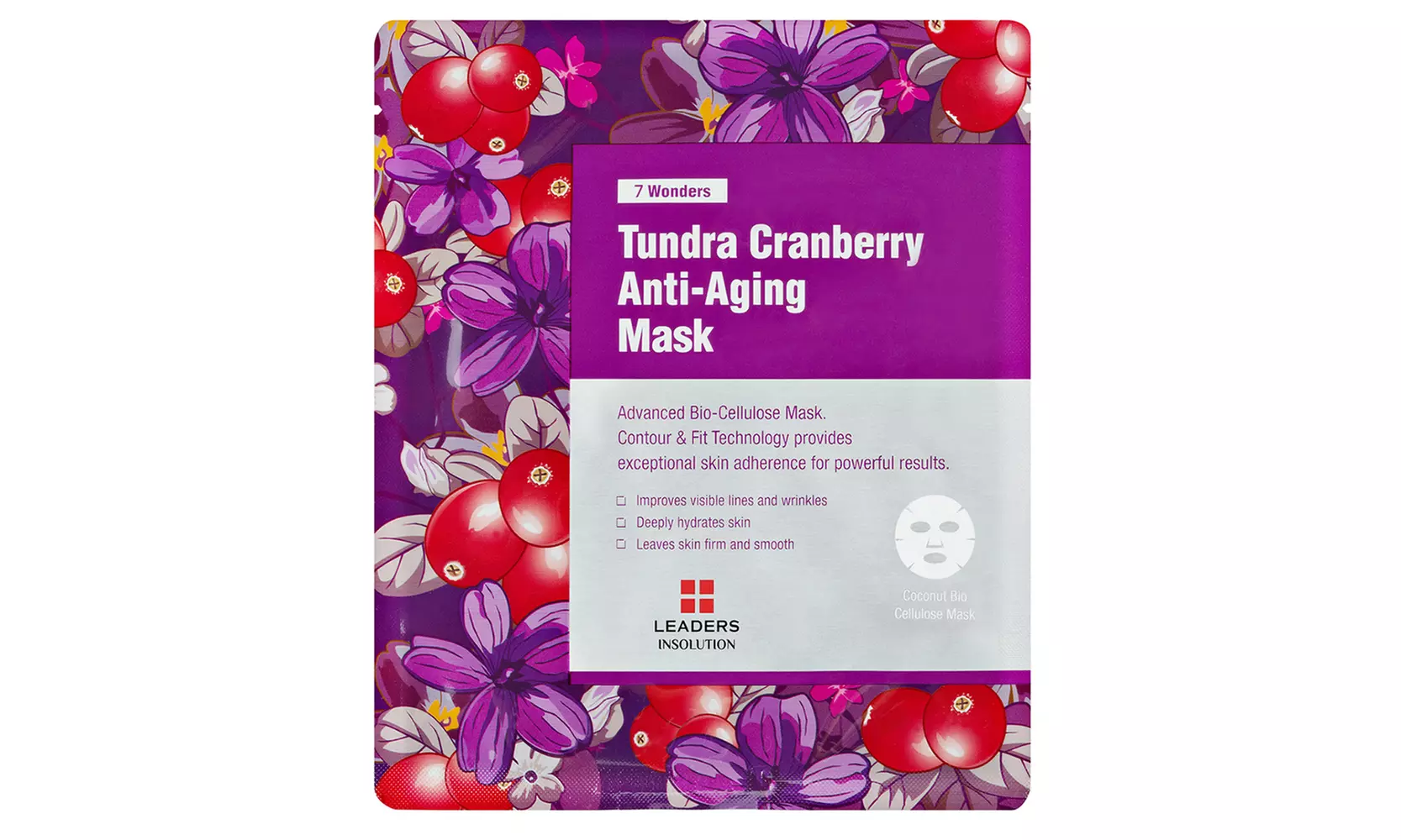 Leaders Insolution 7 Wonders Tundra Cranberry Anti-Aging Mask 1 Sheet - Primary Image
