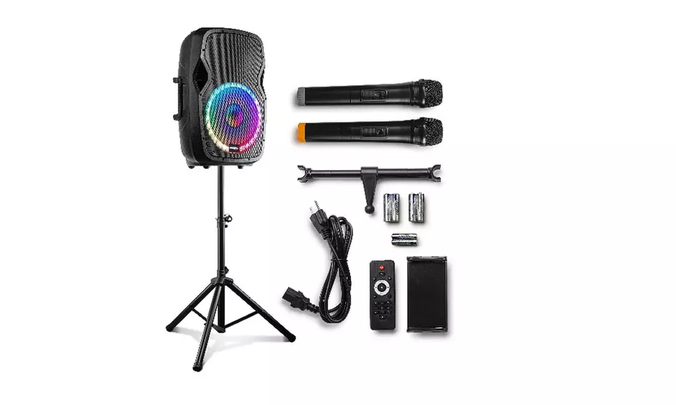 Knox Gear Portable Rechargeable Karaoke Machine with Wireless Microphones - Primary Image