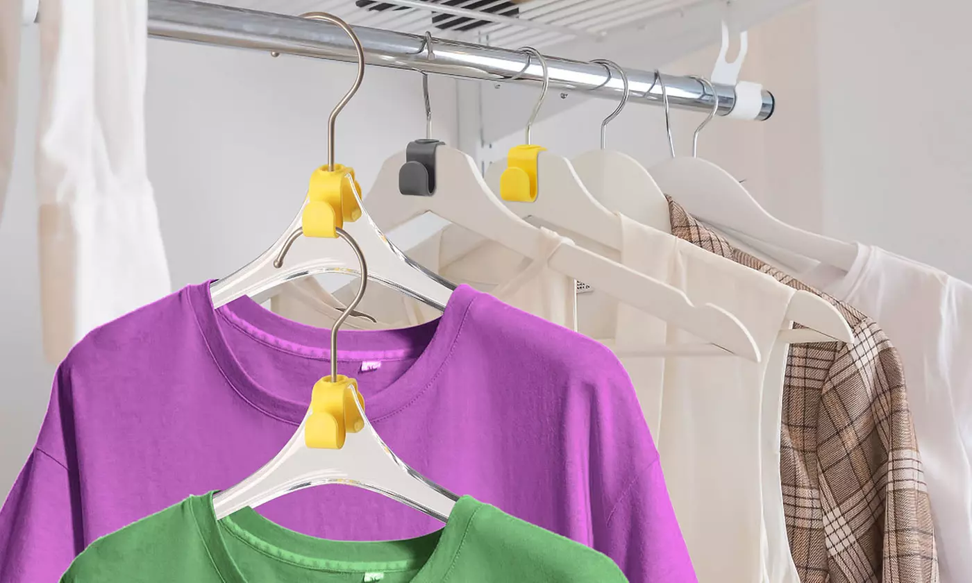 Double-Sided Clothes Hanger Connector Organizer Hooks Extender Clips 