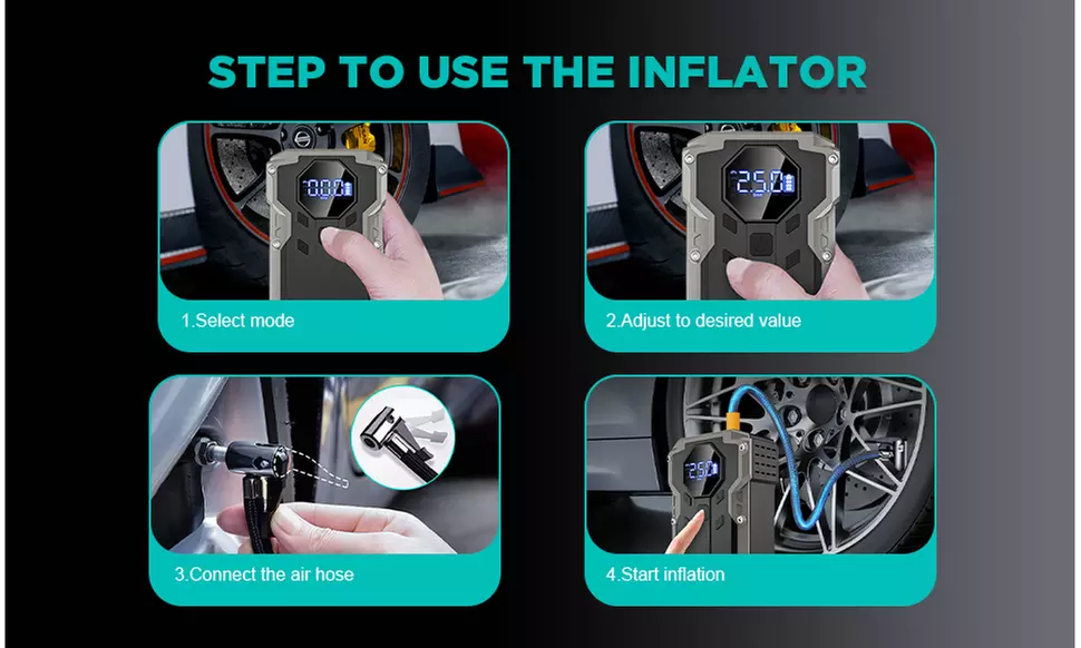 Pursuit Portable Car Jump Starter with 150PSI Air Compressor 12V Battery Booster