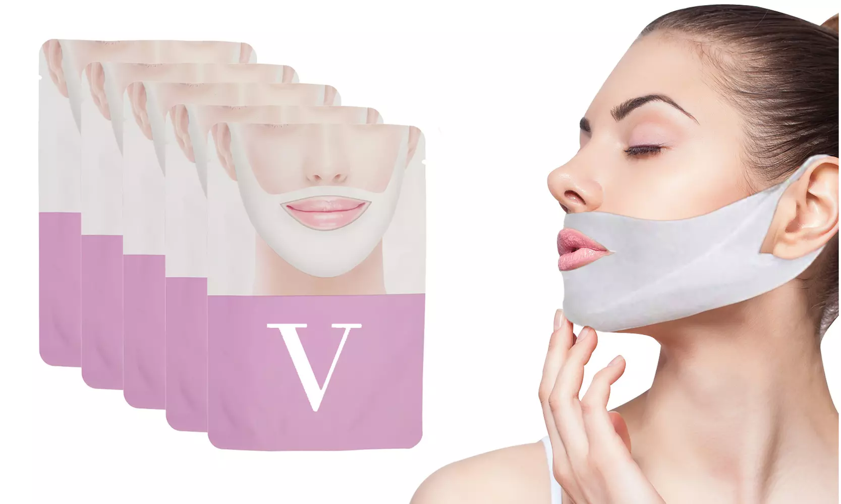 5-Pack: V slimming firming face mask to reduce double chin and V line lifting - Primary Image