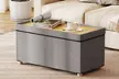Costway 18 Inches Ottoman with Storage,Tray & Rubber Wood Legs for Small Space - Second Medium