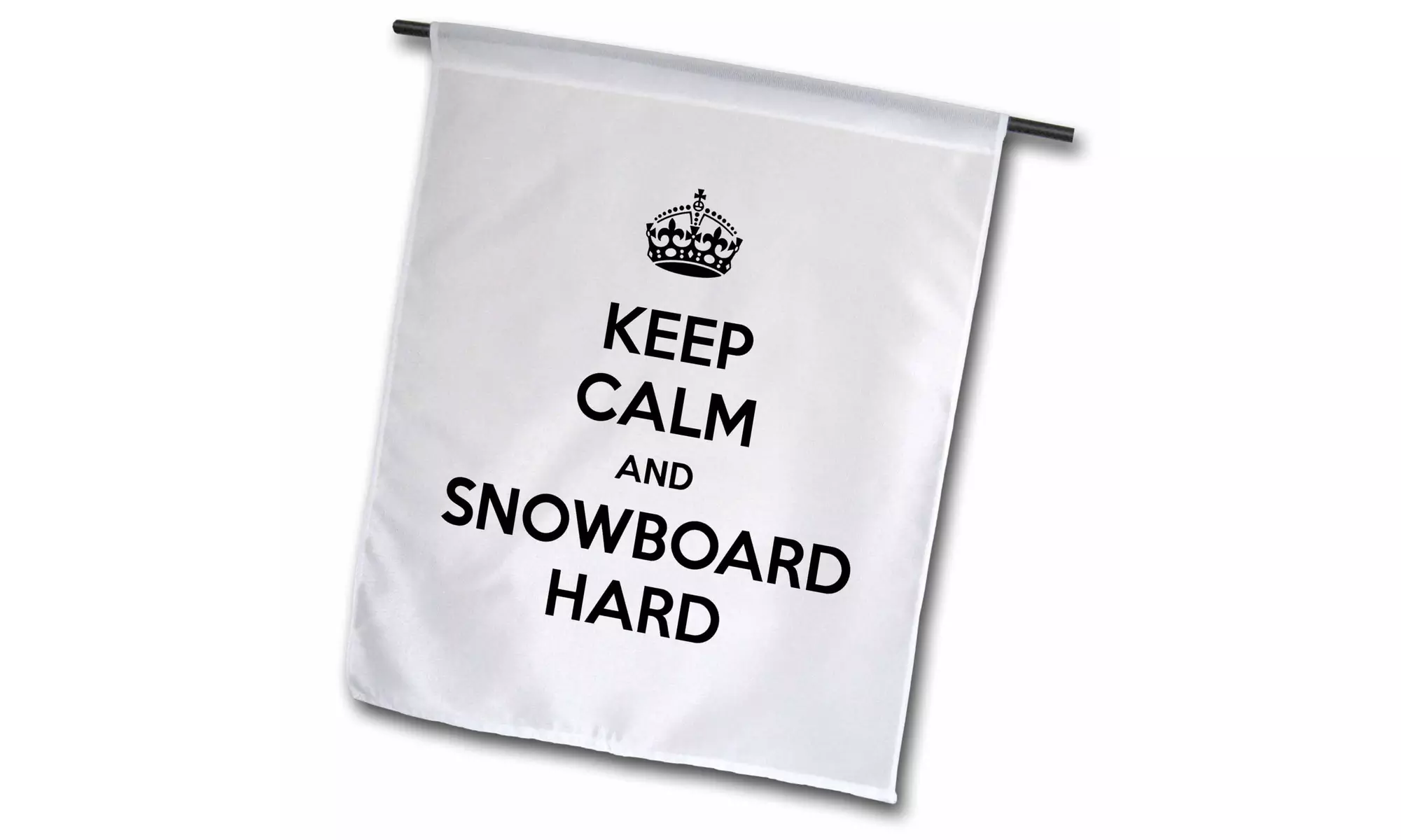  Garden Flag Keep calm and snowboard hard. White and Black. - 12 by 18-inches  - Primary Image