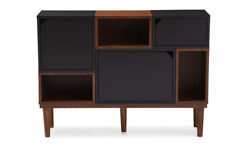 Anderson Oak and Espresso Wood Sideboard Storage Cabinet - Primary Image