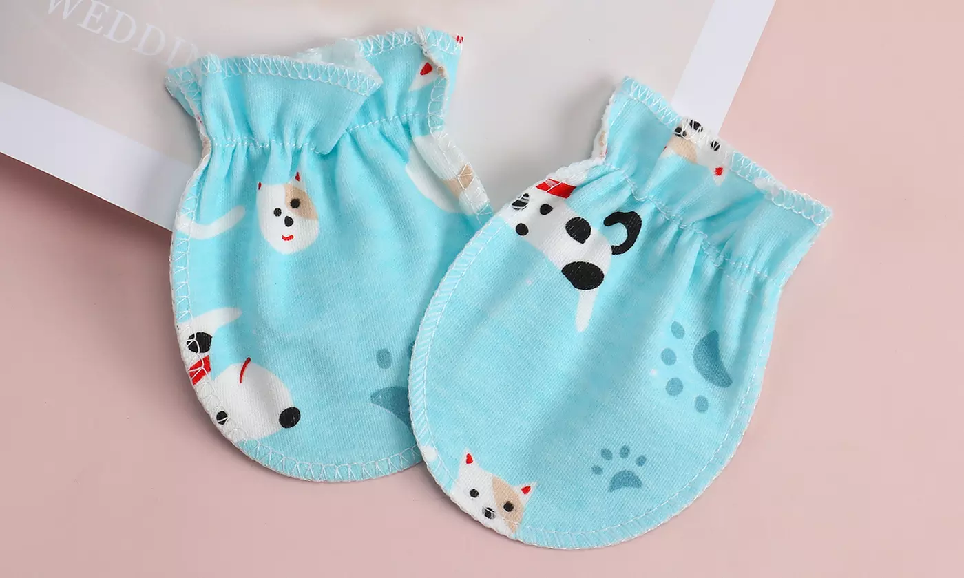 Baby Anti Scratching Soft Cotton Gloves Newborn Protection Face Scratch Mittens