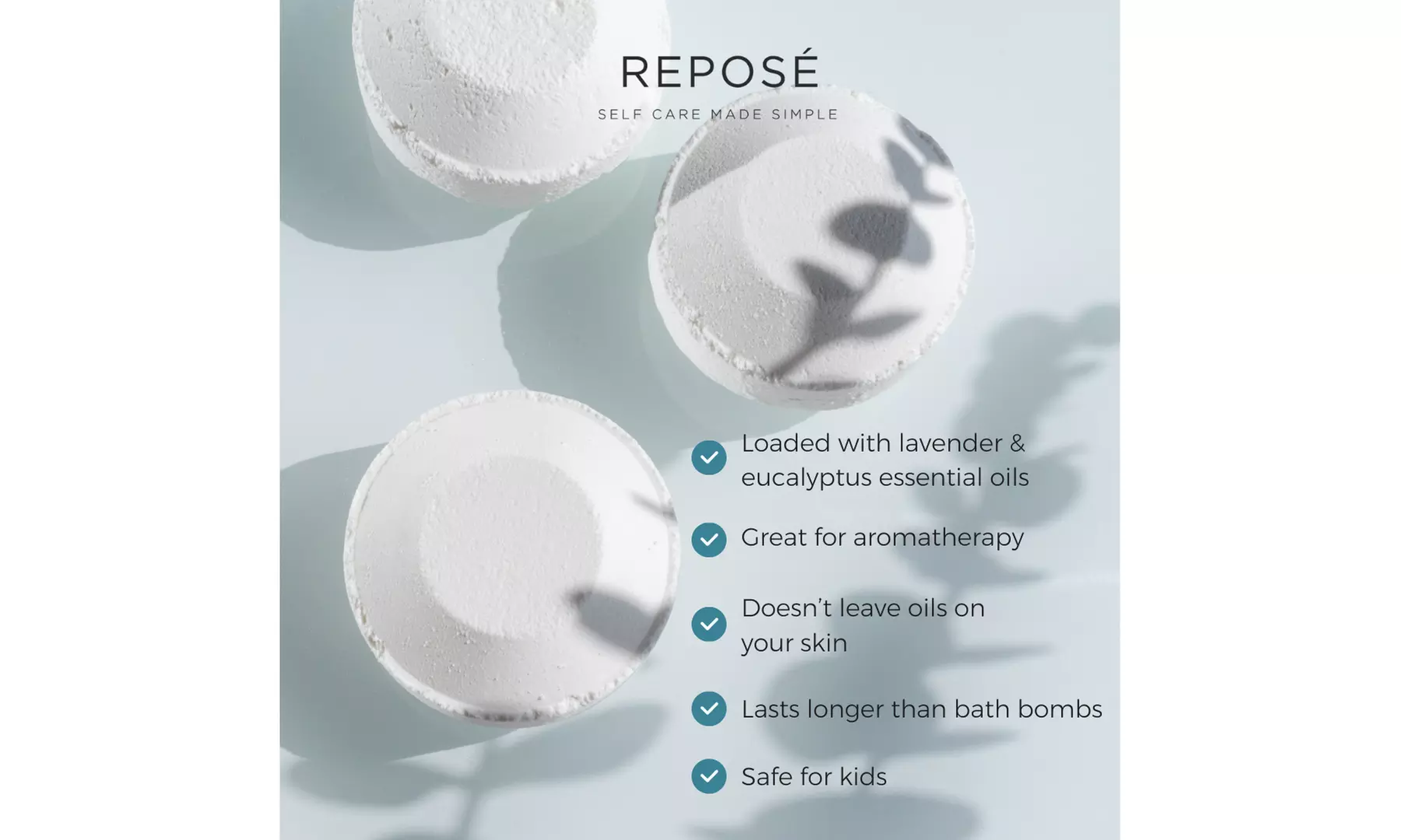 Reposé Aromatherapy Shower Steamer Bombs - Lavender & Eucalyptus - Primary Image