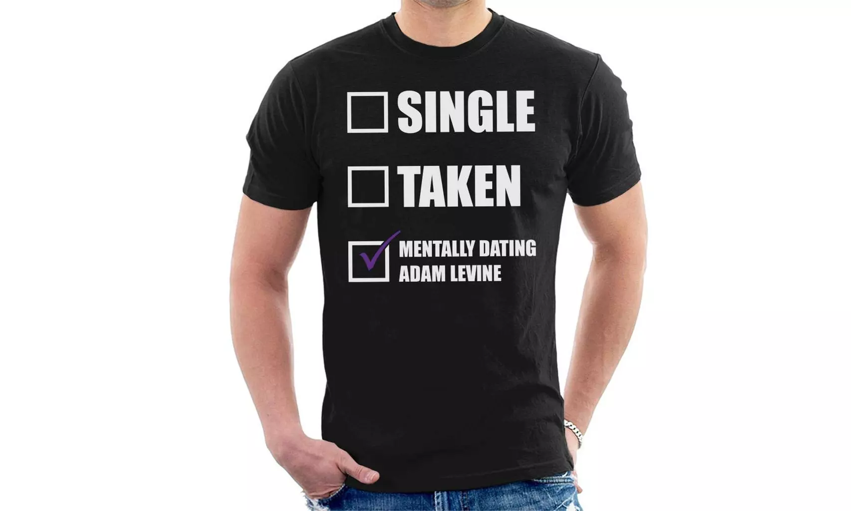 Trikahan Mentally Dating Adam Levine Men's Funny Cotton T-Shirt - Primary Image