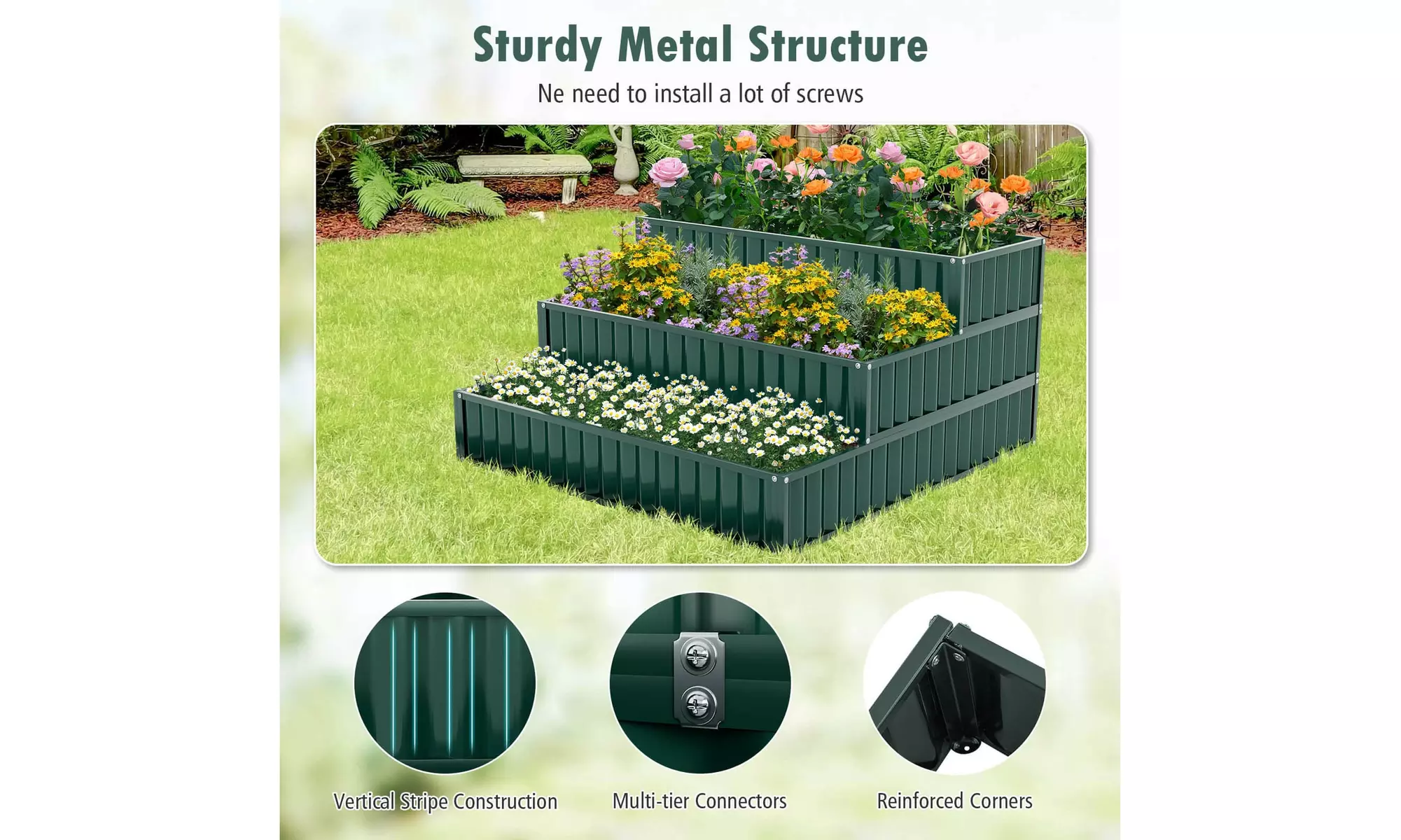 One or Two Costway Three-Tier Raised Garden Beds