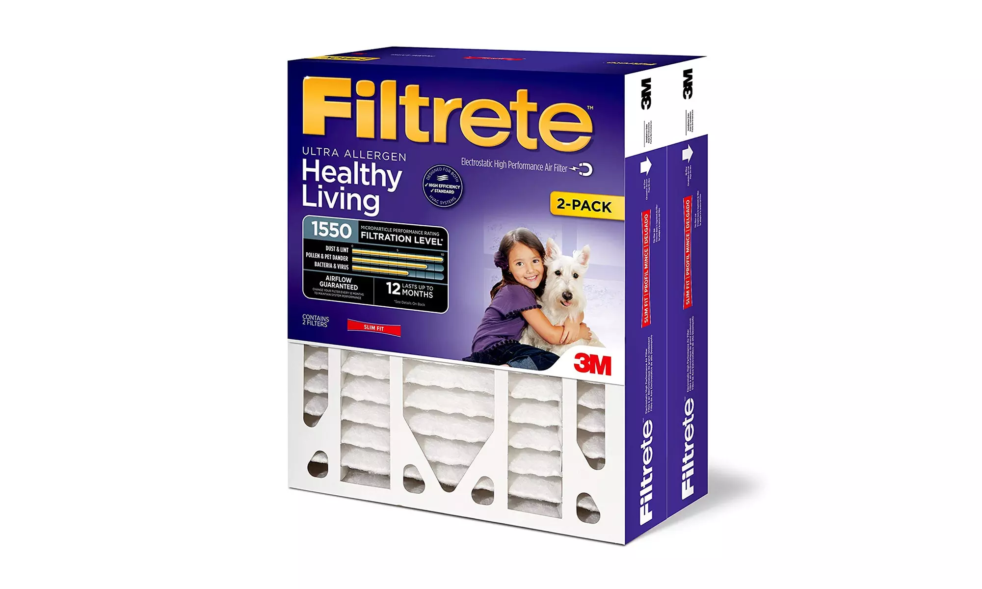 Filtrete  AC Furnace Air Filter MPR 1550 DP Healthy Living Ultra Allergen Deep  - Primary Image
