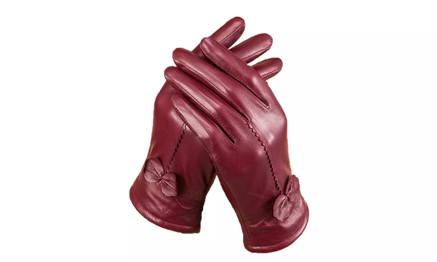 Women's Genuine Leather Gloves with Soft Lining 