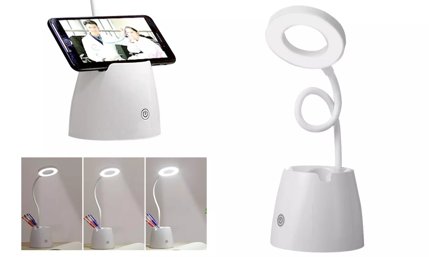 Dimmable LED Desk Light Table Bedside Reading Lamp Touch Rechargeable USB Port - Primary Image