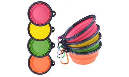 4-Pack Silicone Collapsible Dog Bowls